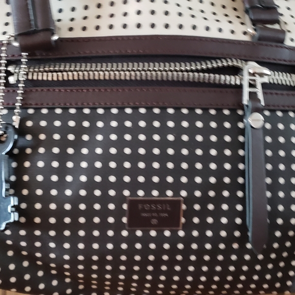 FOSSIL black and cream polkadot Purse - Picture 6 of 6
